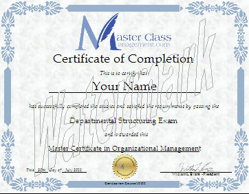 Business Management Certification Course - Certificate of Completion